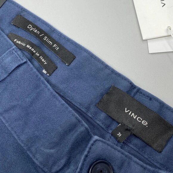 Vince Men’s Slim Fit Stretch Cotton 5-Pocket Pants Size 31 Blue Washed Ink - Picture 7 of 9